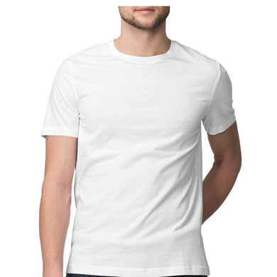 White Half Sleeves Round Neck T-Shirt