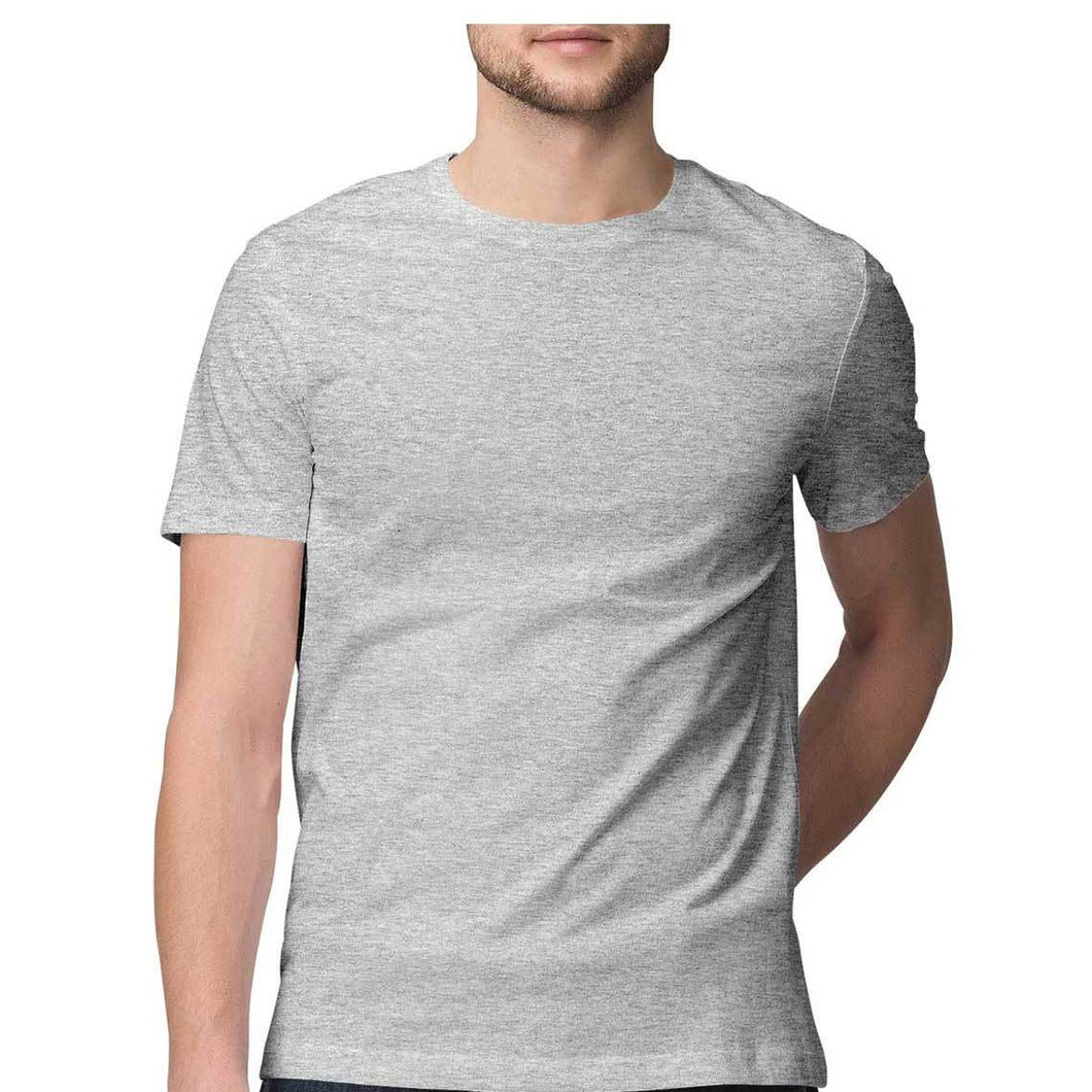 Melange Grey Half Sleeves Round Neck T-Shirt