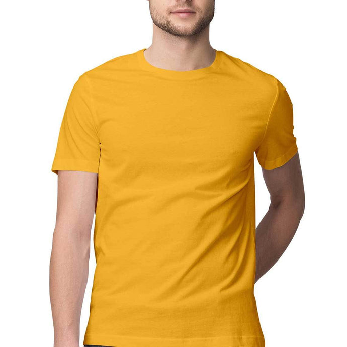 Golden Yellow  Half Sleeves Round Neck T-Shirt