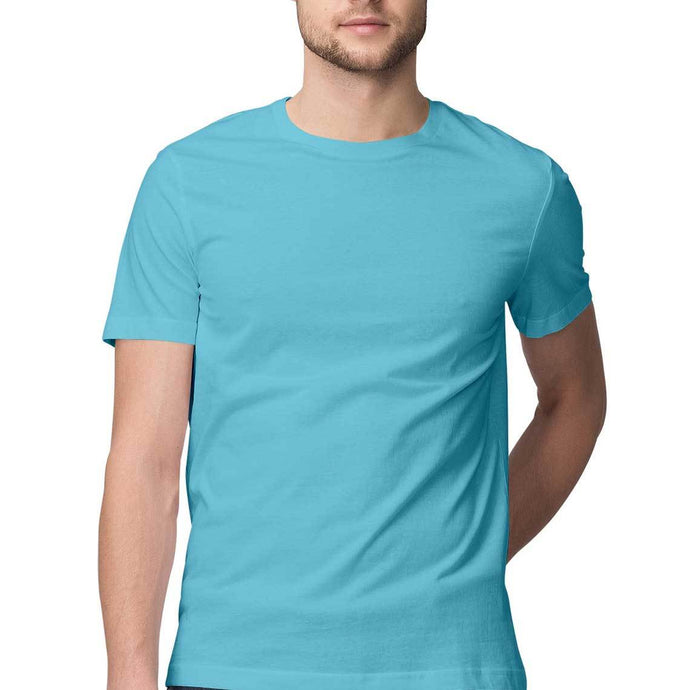 Sky Blue Half Sleeves Round Neck T-Shirt