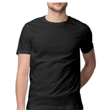 Load image into Gallery viewer, Black  Half Sleeves Round Neck T-Shirt