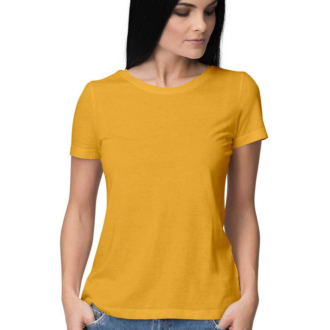 Half Sleeves Round Neck T-Shirt Golden Yellow