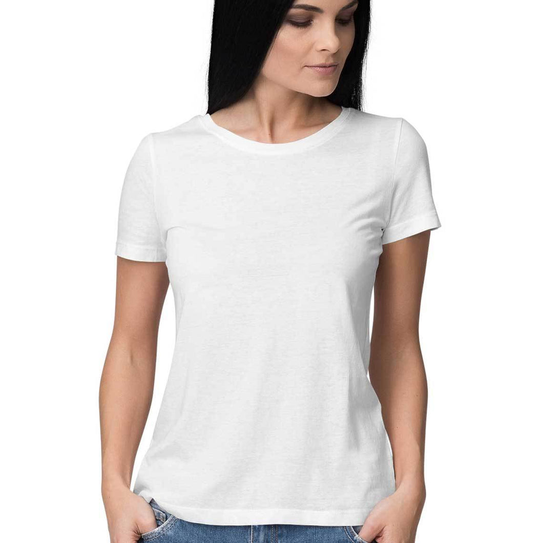 Half Sleeves Round Neck T-Shirt White