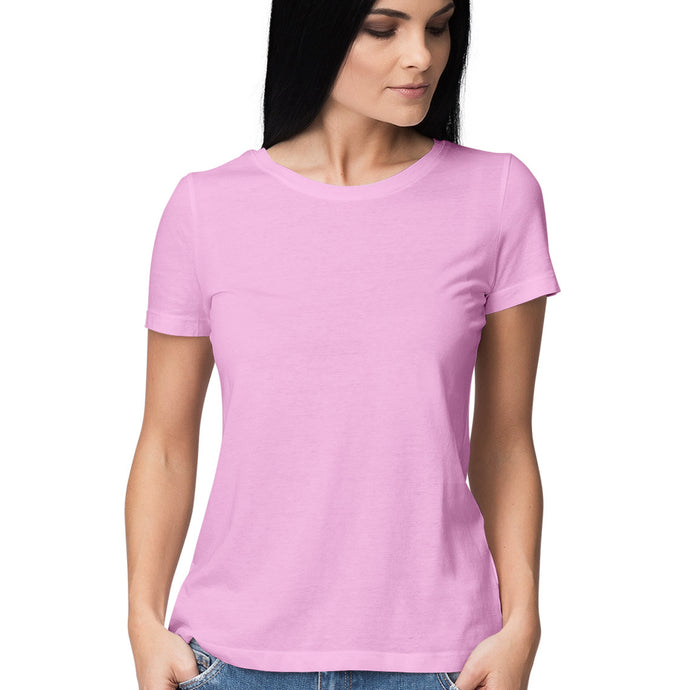 Half Sleeves Round Neck T-Shirt Light Pink