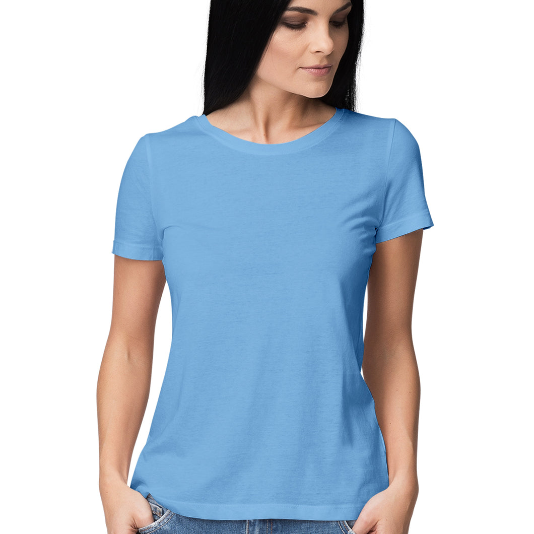 Half Sleeves Round Neck T-Shirt Sky Blue