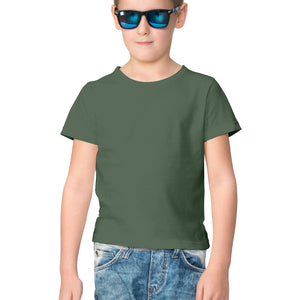 Half Sleeves Round Neck T-Shirt Olive Green