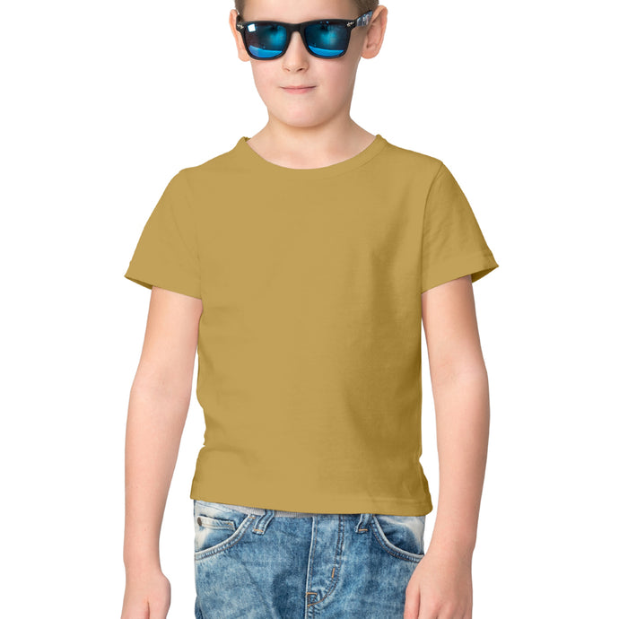 Half Sleeves Round Neck T-Shirt Mustard Yellow