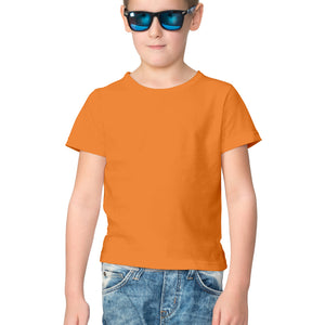 Half Sleeves Round Neck T-Shirt Orange