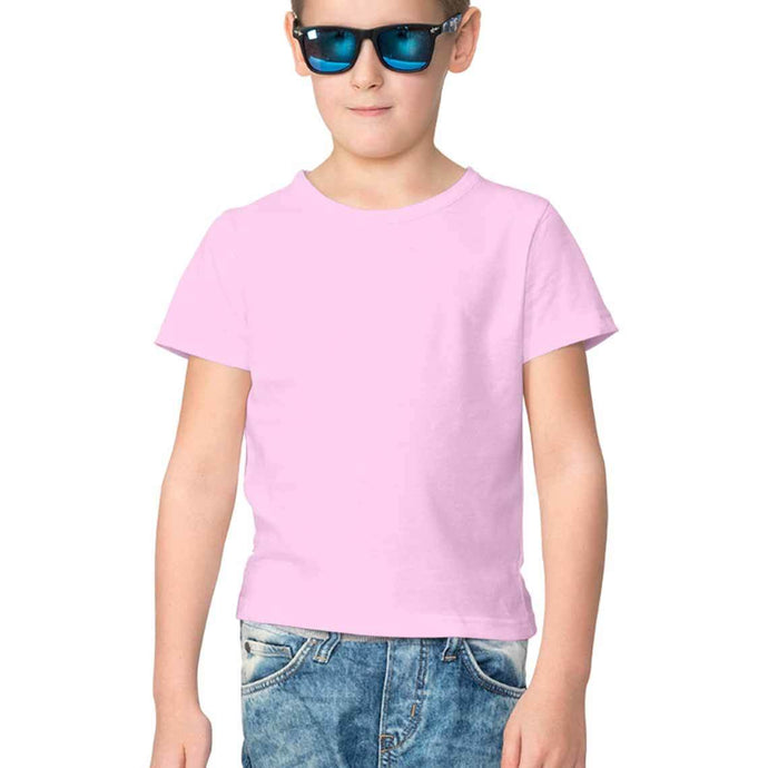 Half Sleeves Round Neck T-Shirt Light Pink