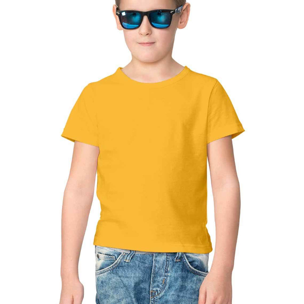 Half Sleeves Round Neck T-Shirt Golden Yellow