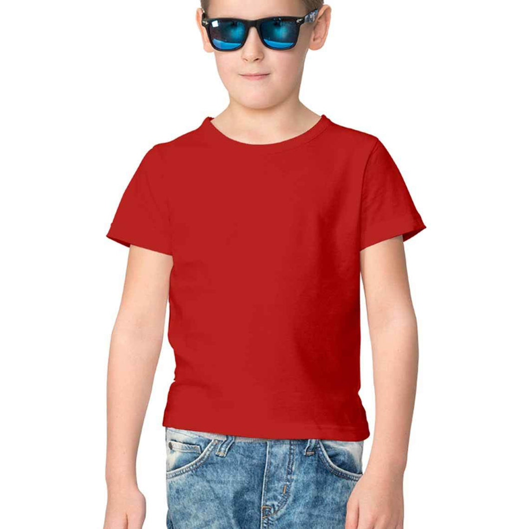 Half Sleeves Round Neck T-Shirt Red