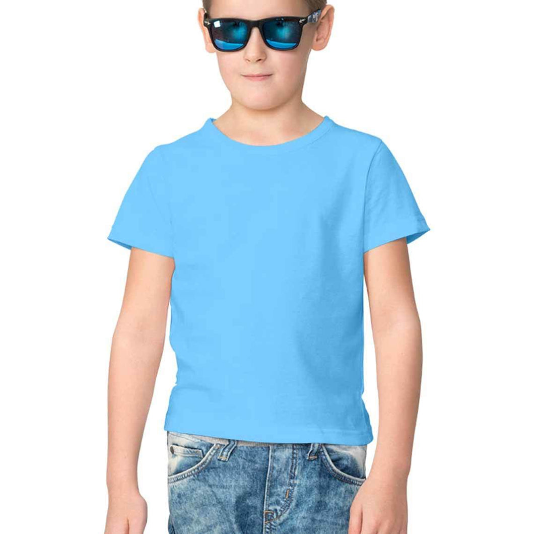 Half Sleeves Round Neck T-Shirt Sky Blue