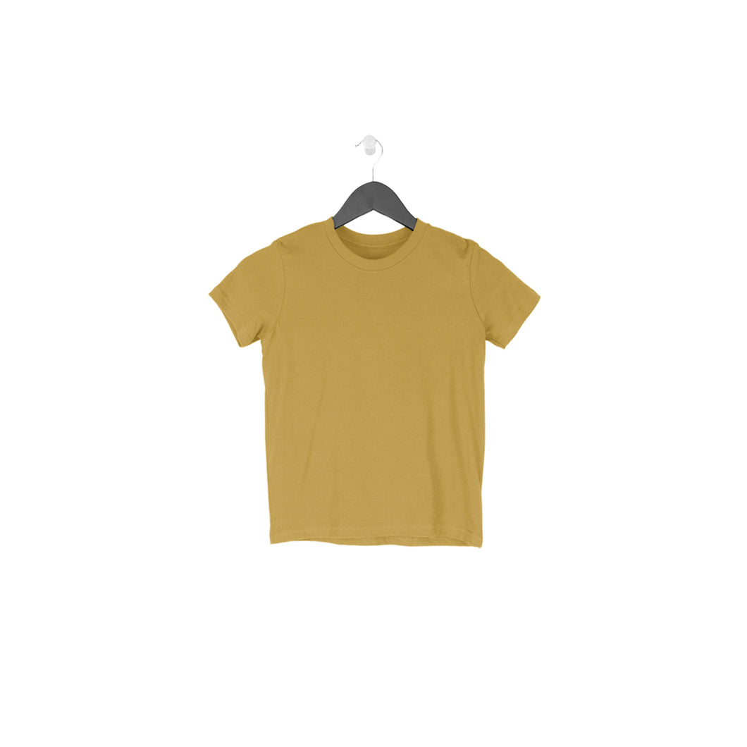 Half Sleeves Round Neck T-Shirt Mustard Yellow