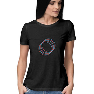 "CONCEPT DESIGN" Half Sleeves Round Neck T-Shirt Black