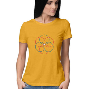 "CONCEPT DESIGN" Half Sleeves Round Neck T-Shirt Golden Yellow