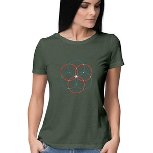 "CONCEPT DESIGN" Half Sleeves Round Neck T-Shirt Olive Green