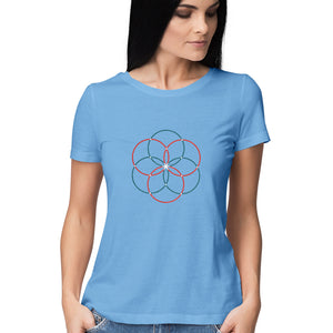 "CONCEPT DESIGN" Half Sleeves Round Neck T-Shirt Sky Blue